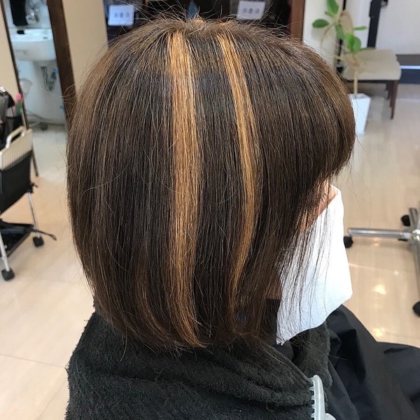 立体感が出るよう＃ピンクメッシュを入れてみました